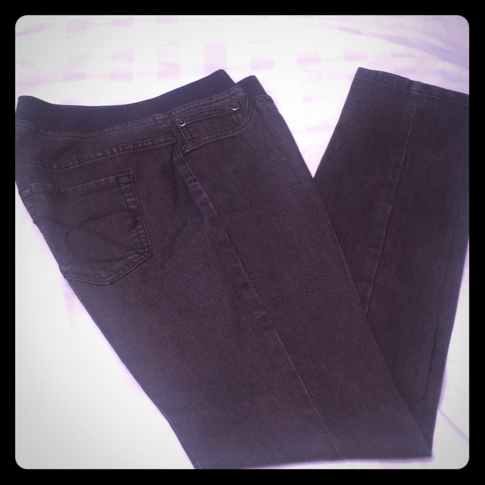 Chico’s pull-on brown jean leggings